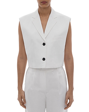 Shop Helmut Lang Cropped Vest In Optic White