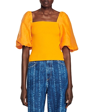 SANDRO BEAUVOISIN SQUARE NECK TOP