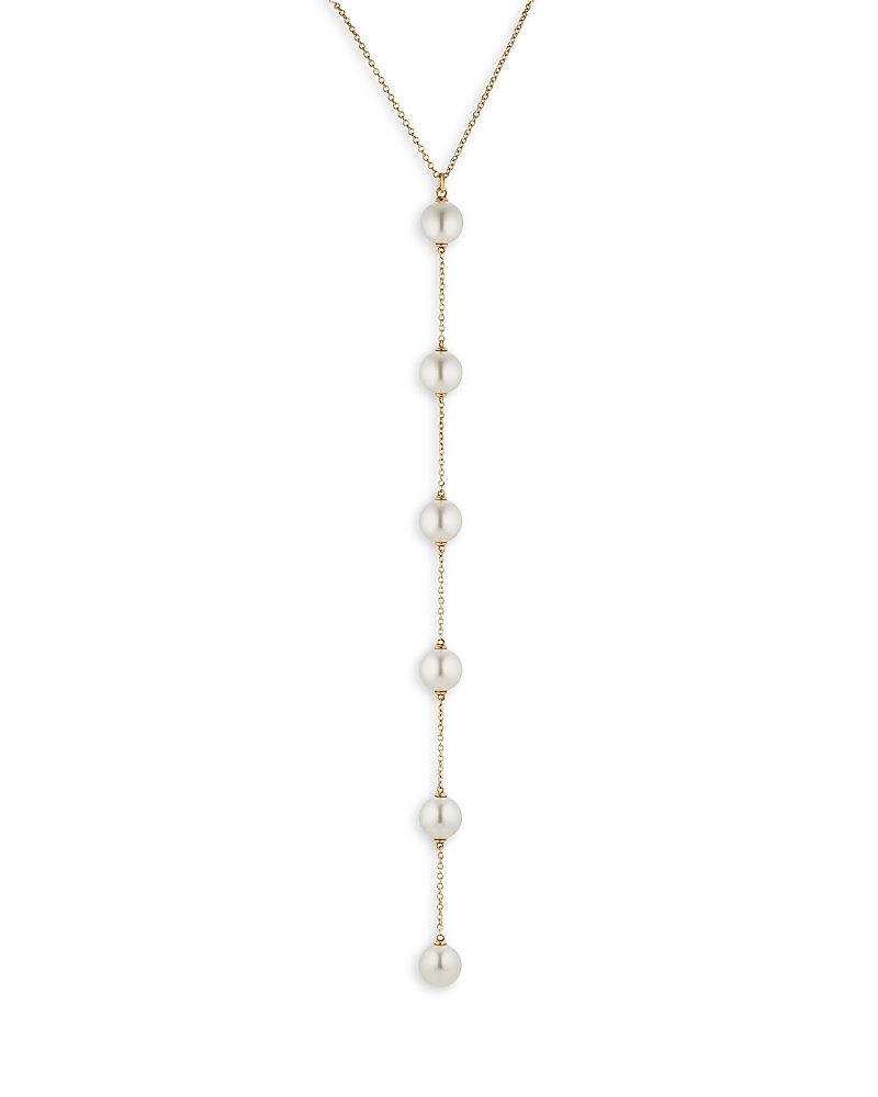 Nadri Dot Dot Dot Multi Imitation Pearl Y Necklace In 18k Gold Plated, 15 In Gold/white