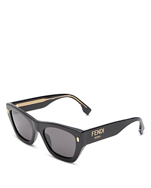 Fendi Roma Square Sunglasses In Black/gray Solid