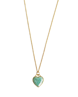 Argento Vivo Gemstone Heart Pendant Necklace in 18K Gold Plated Sterling Silver, 16-18