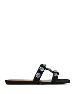 Kurt Geiger Suede Embellished Octavia Sandals In Black
