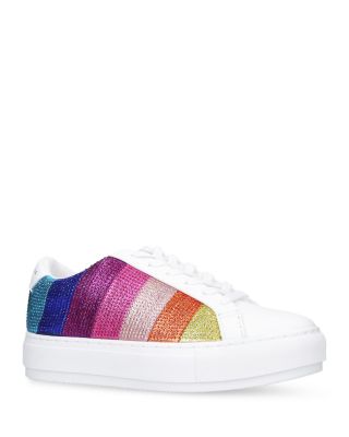 KURT GEIGER LONDON - Women's Laney Stripe Embellished Platform Sneakers