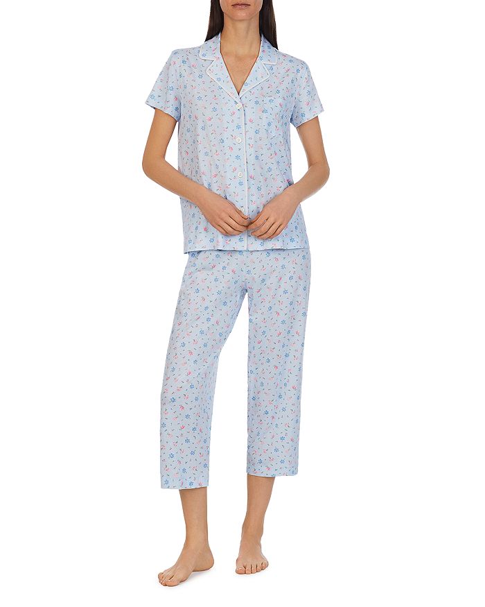 Ralph Lauren Floral Notch Collar Shirt & Cropped Pants Pajama Set ...