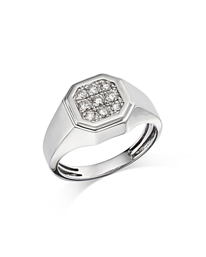 Bloomingdale's Men's Diamond Octagon Cluster Ring In 14k White Gold, 0.50 Ct. T.w. - 100% Exclusive