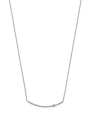 Bloomingdale's Diamond Curved Bar Necklace In 14k White Gold, 0.16 Ct. T.w. - 100% Exclusive