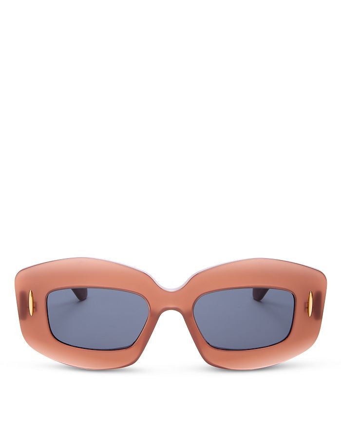 Shop Loewe Chunky Anagram Rectangular Sunglasses, 49mm In Red/blue Solid