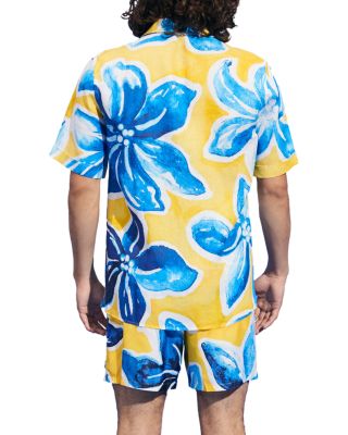 Chelly Macro Raiatea Regular Fit Button Down Camp Shirt & Mahina Macro Raiatea 6" Swim Trunks