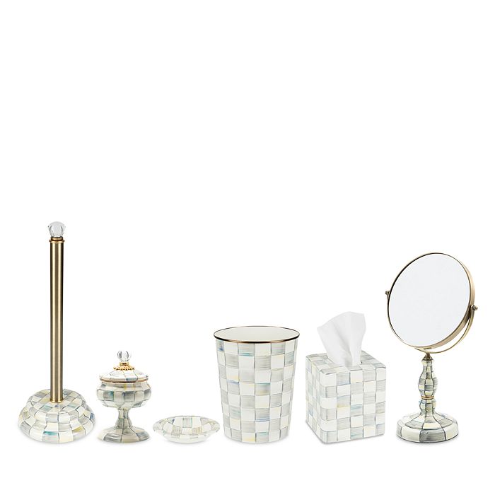 MackenzieChilds Sterling Check Enamel Bath Accessories Collection