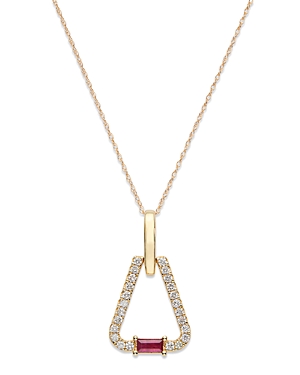 Bloomingdale's Ruby & Diamond Triangle Pendant Necklace in 14K Yellow Gold, 18 - 100% Exclusive Bloomingdale's Ruby & Diamond Triangle Pendant Necklace in 14K Yellow Gold, 18 - 100% Exclusive