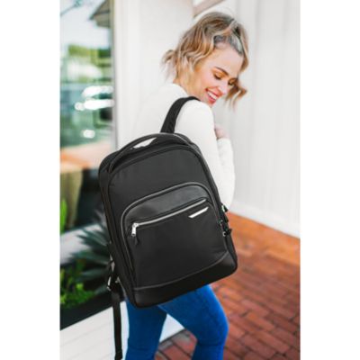 Samsonite | Just Right Standard Backpack | Black Nylon & Leather | Like New Samsonite Just Right Standard Backpack | Bloomingdale main image 4