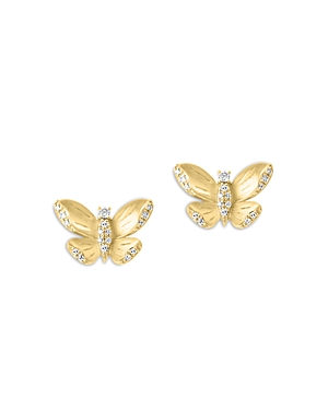 Bloomingdale's Diamond Butterfly Stud Earrings In 14k Yellow Gold, 0.14 Ct. T.w. - 100% Exclusive