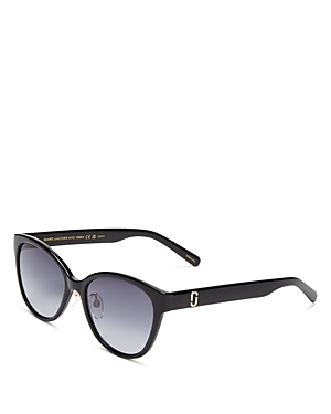 Marc Jacobs Marc Round Sunglasses, 55mm In Black/gray Gradient
