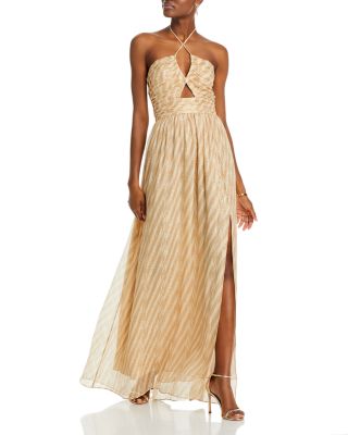 green emerald velvet dress Ramy Brook Santana Slit Maxi Dress