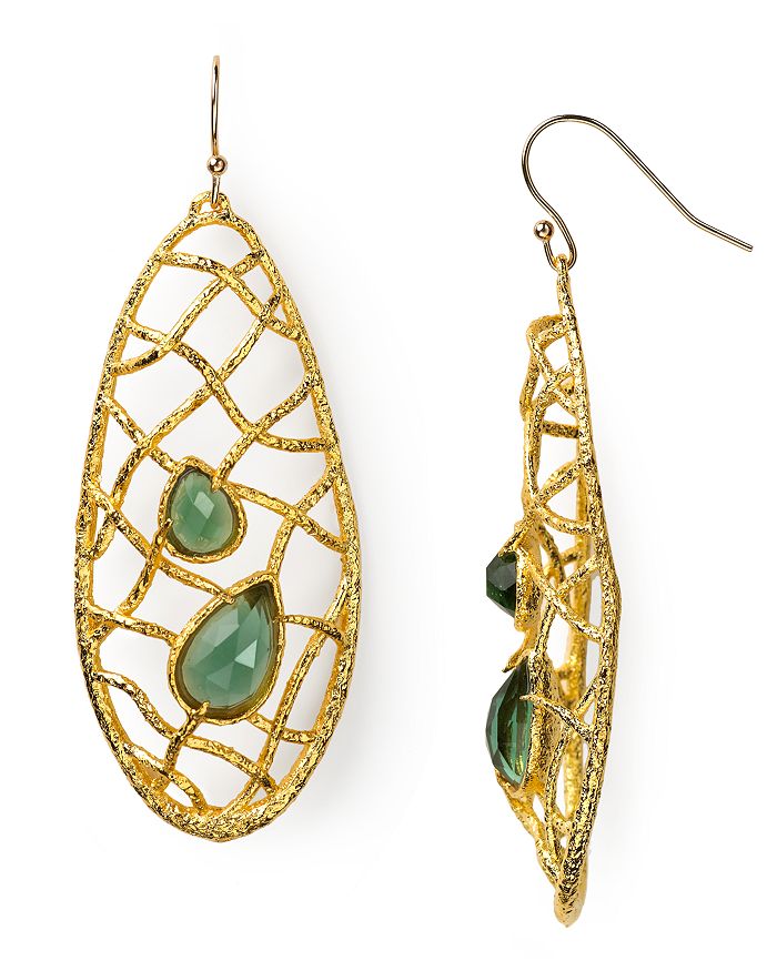 Alexis Bittar Elements Woven Gold Green Tourmaline Hydroquartz