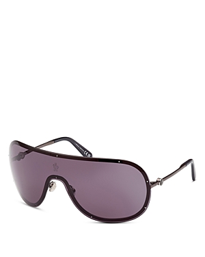 Moncler Avionn Shield Sunglasses In Black/gray Solid