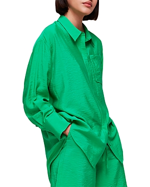 Whistles Nicola Long Sleeve Shirt In Green