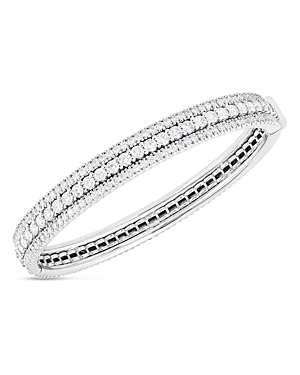 Roberto Coin 18k White Gold Siena Diamond Triple Row Bangle Bracelet In White