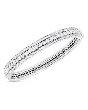 Roberto Coin 18K White Gold Siena Diamond Triple Row Bangle Bracelet