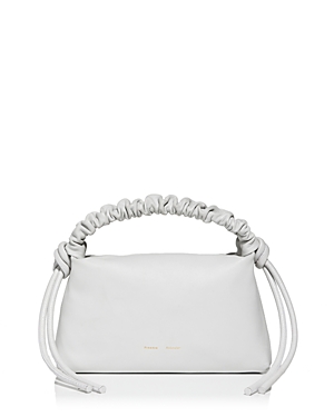 Proenza Schouler Mini Drawstring Top Handle Bag In Optic White/silver