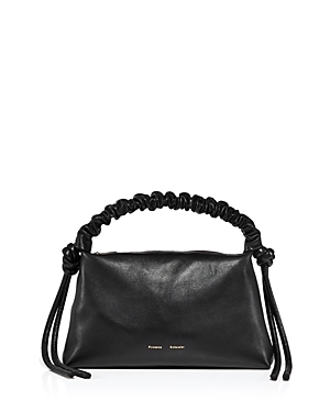 Shop Proenza Schouler Mini Drawstring Top Handle Bag In Black/silver