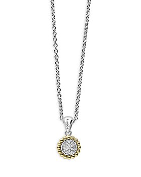 Lagos Beloved Small Diamond Lock Pendant Necklace Silver/ Diamond