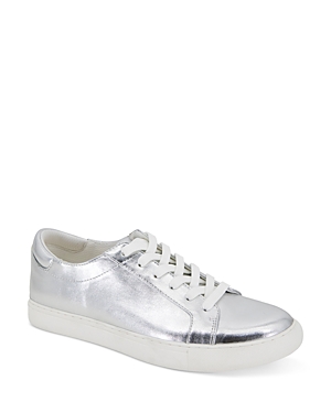 Shop Kenneth Cole Women's Kam Lace Up Low Top Sneakers In Silver Metallic