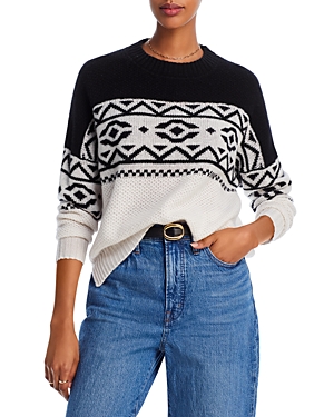 Aqua Cashmere Fair Isle Drop Shoulder Cashmere Sweater - 100% Exclusive