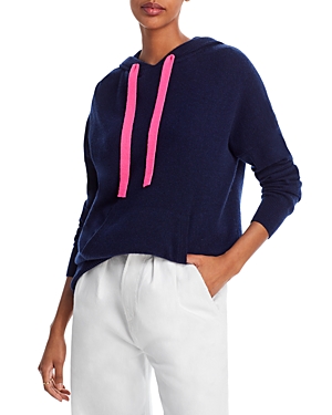 Aqua Cashmere Smiley Intarsia Cashmere Hoodie - 100% Exclusive In Nvyfus
