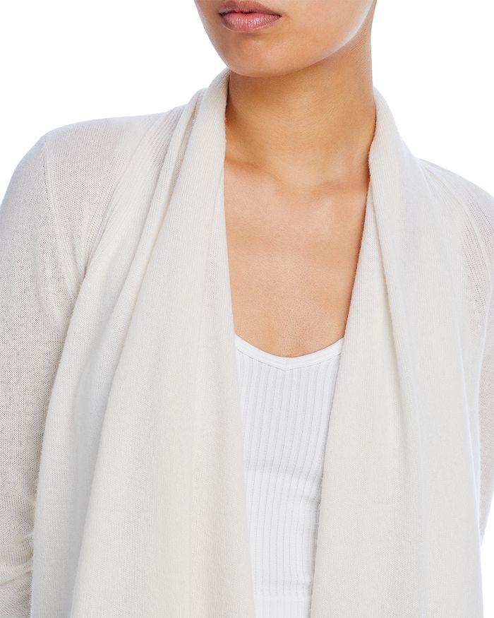 Shop Aqua Cashmere Draped Open-front Cashmere Cardigan - 100% Exclusive In Ivory