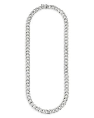 Zydo 18K White Gold Classic Chic Diamond Link Necklace 16, 6.87 ct. t. w.