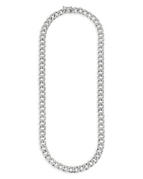 ZYDO - 18K White Gold Classic Chic Diamond Link Necklace, 16"