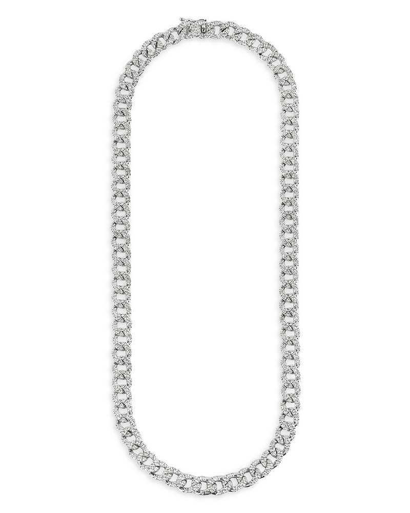 Zydo 18K White Gold Classic Chic Diamond Link Necklace 16, 6.87 tcw