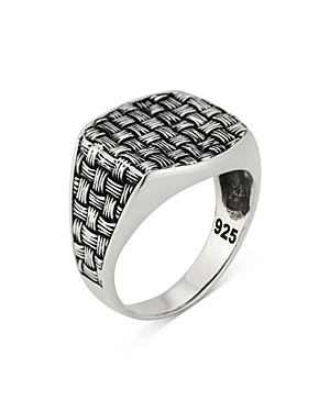Weave Textured Signet Ring