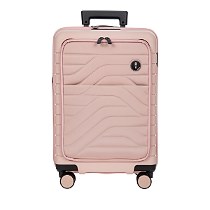 Shop Bric's By Ulisse 21 Expandable Carry On Spinner Suitcase With Pocket In Pearl Pink