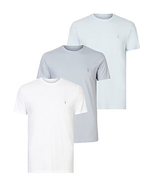 Allsaints Tonic Tees, Pack Of 3 In Blue/ Blue/ Optic White