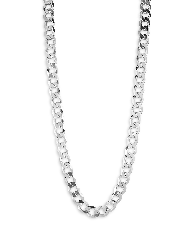 Milanesi And Co Sterling Silver Curb Chain Necklace 9mm, 22 In Silver