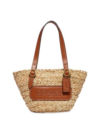 COACH Structured Small Straw Tote Bloomingdale's