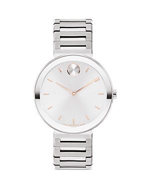 Shop Movado Bold Horizon Stainless Steel Watch, 34mm In Silver