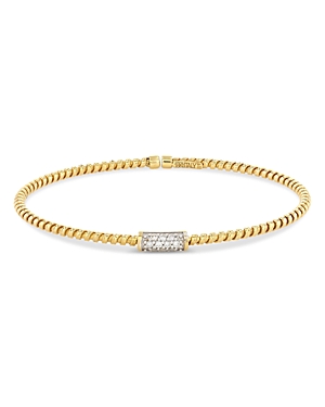 Shop Alberto Milani 18k White & Yellow Gold Via Visconti Diamond Tubogas Bangle Bracelet