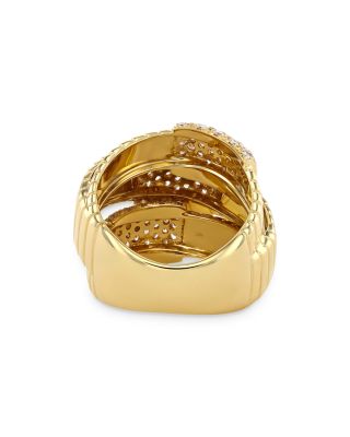 18K Yellow Gold Via Mercanti Diamond Tubogas Wrap Ring