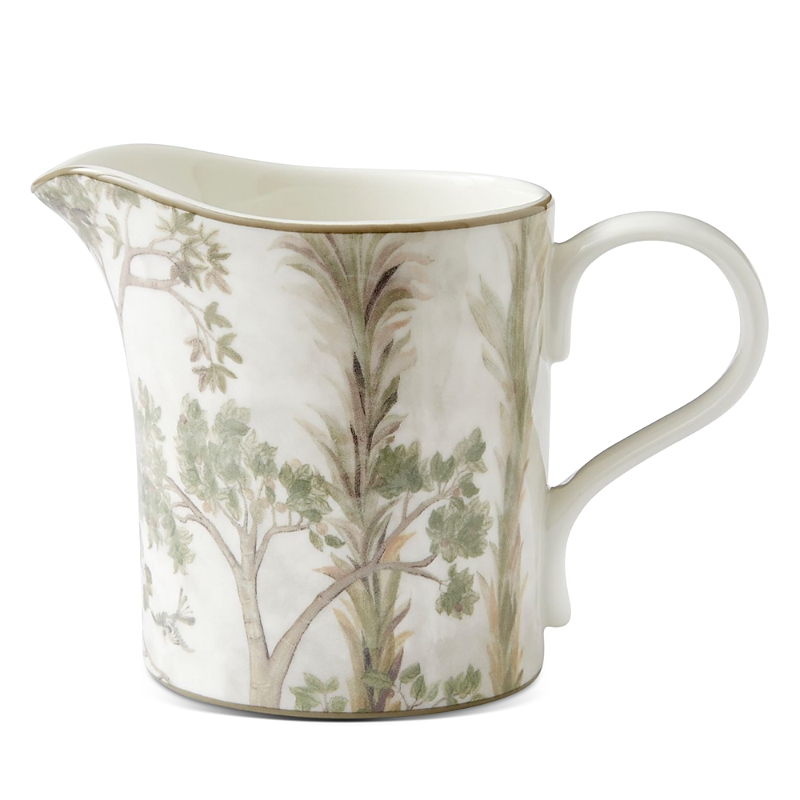 Spode Kit Kemp By Tall Trees Creamer In Green/brown