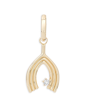 Adina Reyter 14k Yellow Gold Groovy Diamond Wishbone Pendant
