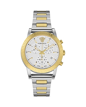 Versace Sport Tech Chronograph Watch In White/silver