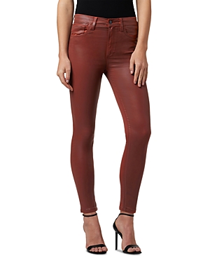 Joe's Jeans The Charlie High Rise Coated Ankle Skinny Jeans in Cinnamon