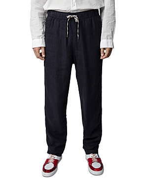 Zadig & Voltaire Pixel Drawstring Straight-leg Trousers In Encre