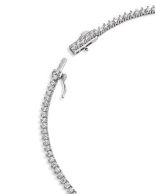 Certified Colorless Diamond Classic Tennis Necklace in 14K White Gold, 5.5 tcw  