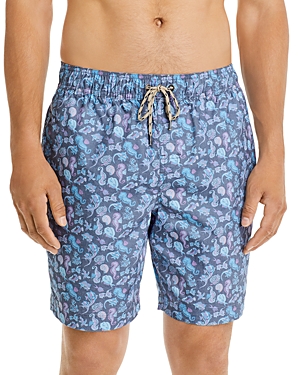 Rails Kian Drawstring 8.25 Printed Swim Trunks In Blue Miami