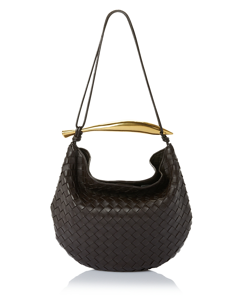 Bottega Veneta Medium Leather Sardine Shoulder Bag In Fondant/brass