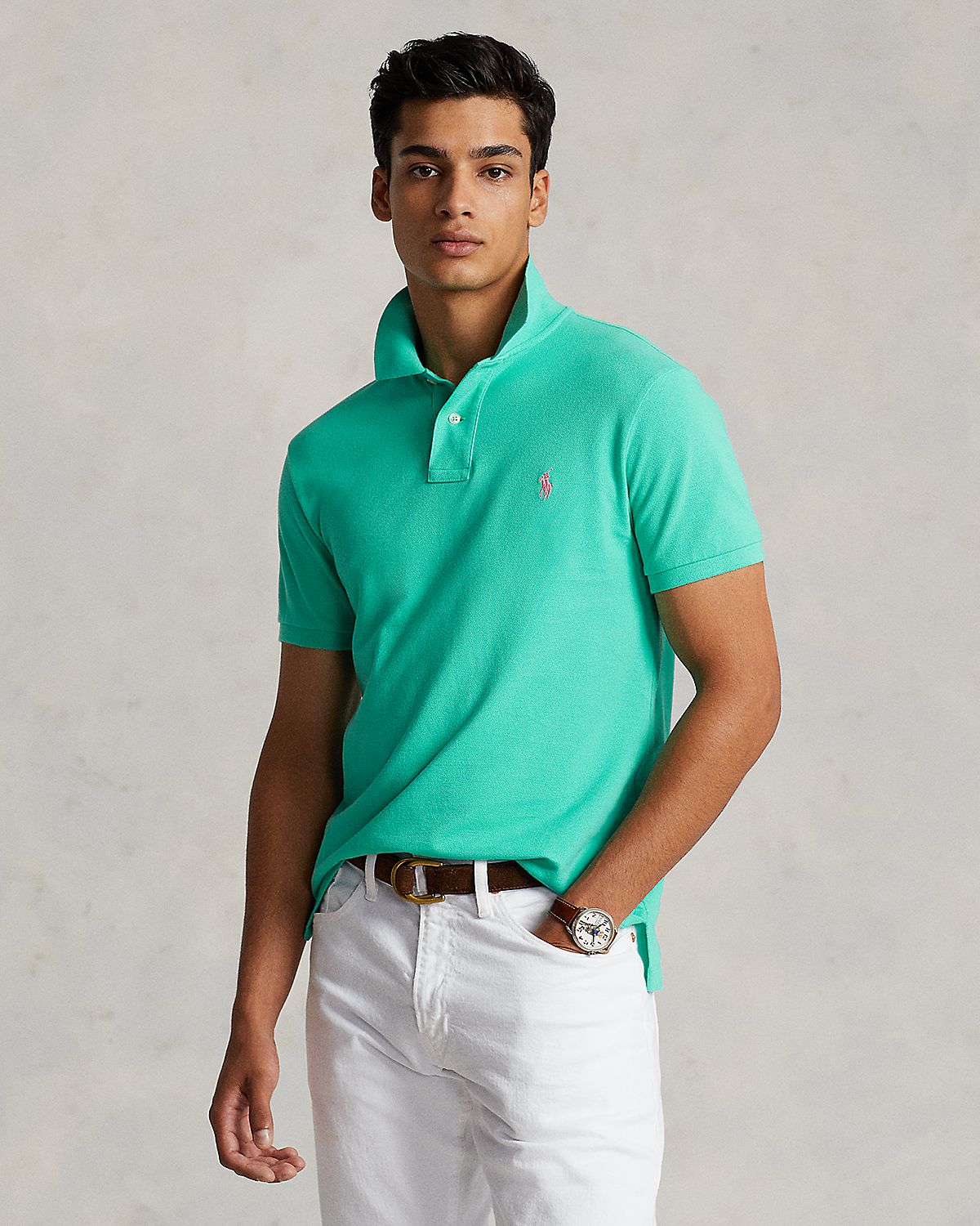 Polo Ralph Lauren Custom Slim Fit Mesh Polo Shirt
